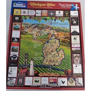 White Mountain Michigan Wine 1000 Jigsaw Puzzle Lois B Sutton USED COMPLETE